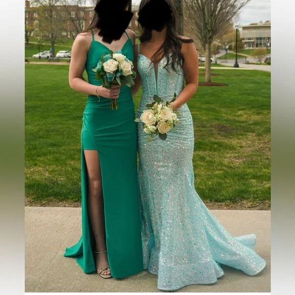 Portia and Scarlett PS24055 Prom Dress Blue Corset Embellished Size 00 - Picture 7 of 14